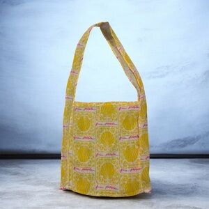 Free People Yellow Printed Tote Bag Shoulder Market Beach Boho